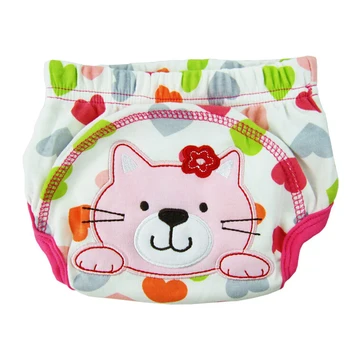 

Layer learning panties of washable cotton waterproof cat pattern for baby pink