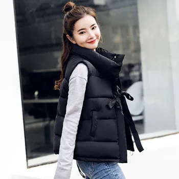 

Female Casual Sleeveless Turtleneck Women Jacket Coat Ladies Winter Thick Warm Zipper Wild Vest Coats