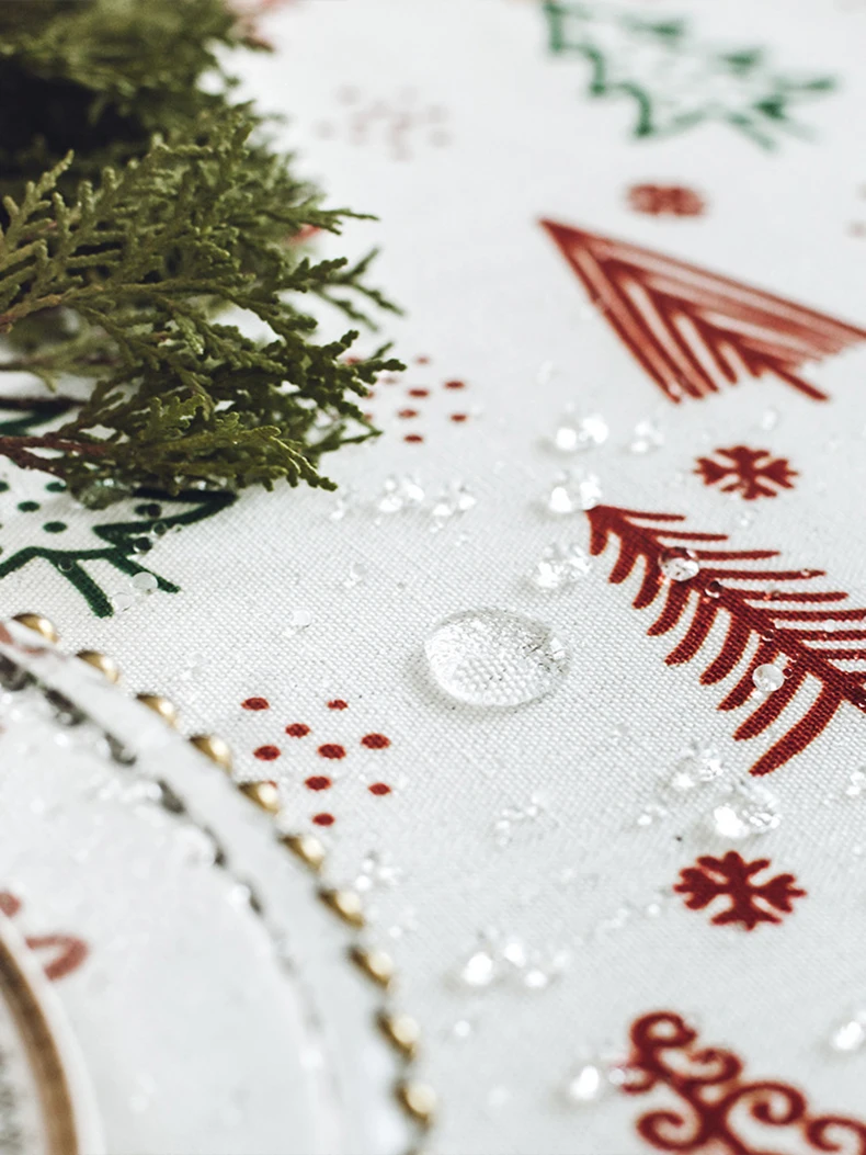 Description Picture 6 of itemNew Christmas Tablecloth High Quality Rectangular 2022 Nordic Style Waterproof Printing Table Decoration Cloth
