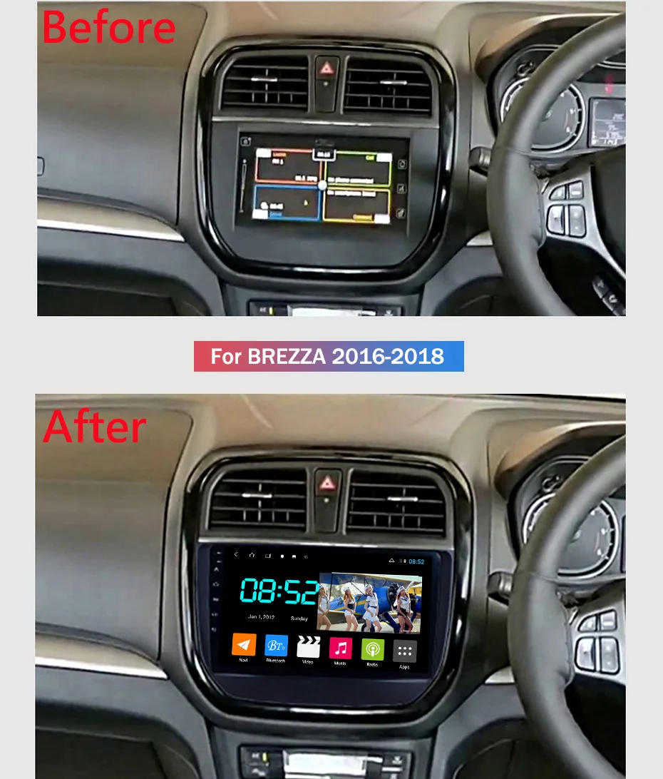 Flash Deal Android 8.1 CAR DVD 1din multimedia Navi system for Suzuki Vitara Brezza 2016-2018 car gps navigation head unit BT SWC WIFI 1
