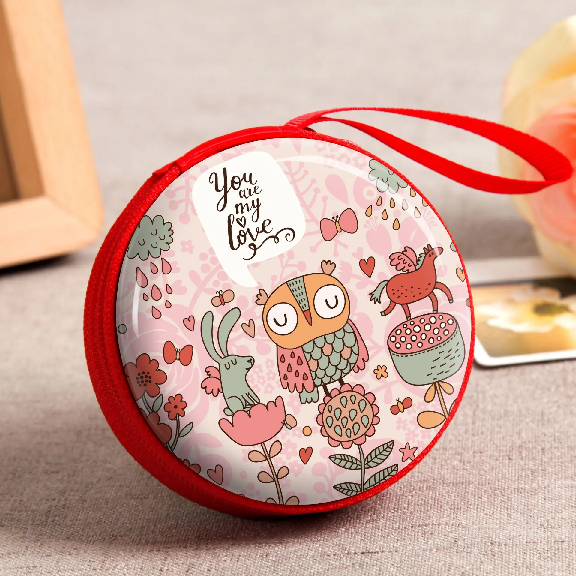 E Flamingo Cartoon Hold Case Storage Carrying Hard Bag Box for Earphone Headphone Earbuds Memory Card Holder Coin Purse Wallet New - Цвет: E
