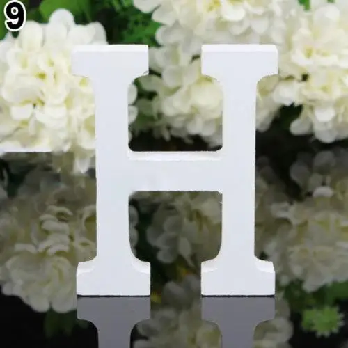 Wooden Letter wedding decoration Alphabet Word Wood White English Letters For Kids Boy Girls Baby Shower Happy Birthday Wedding - Цвет: 7