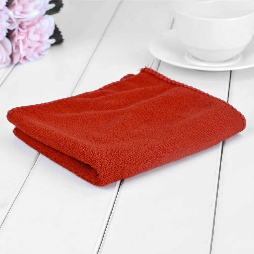 red 30x70cm 70X140 см микрофибра быстросохнущее полотенце медведь банные полотенца с героем мультфильма хлопок мягкое сухое полотенце s Кухня чистое абсорбирующее полотенце s сплошной цвет - Цвет: red 30x70cm