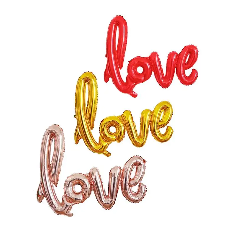 Шары воздушные многоразовые из фольги с надписью Love 43 дюйма 3 шт.|Воздушные шары и
