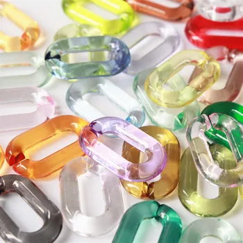

50pcs Mixed Color Big Acrylic Oval Chain Links,Open Plastic Necklace Chain Links,Size 35mmx24mm Free Shipping