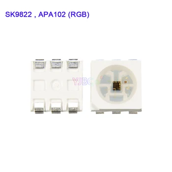 

1000pcs SK9822 (Similar APA102) LEDs Chips IC SMD 5050 RGB For led Strip Screen DC5V with DATA and CLOCK Separately Lamp beads