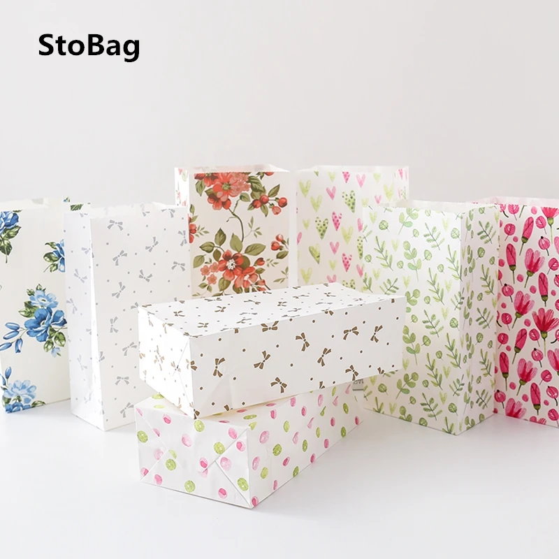 Рождественский пакет StoBag из крафтовой бумаги 10 шт. упаковка для конфет шоколада
