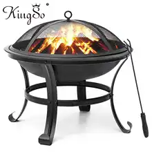 

KingSo 22Inch BBQ Grill Outdoor Wood Burning Fire Pit Stove Garden Patio Wood Log Barbecue Grill Cooking Tools Outdoor Camping
