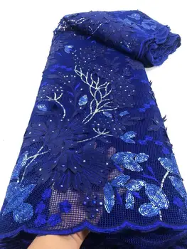 

royal blue African Lace Fabric Brocade Lace Embroidery Nigerian Lace Fabrics French Mesh Lace Fabric Sew For Women Wedding Party