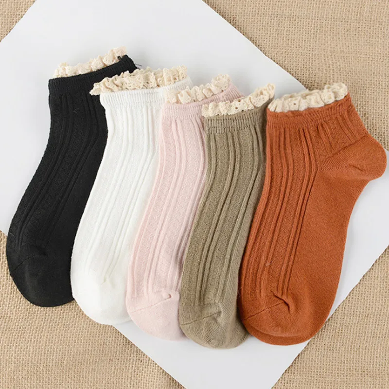 Модные осенне-зимние новые кружевные Хлопковые женские ворсовые носки,, Harajuku, спортивные Школьные носки с двойной иглой