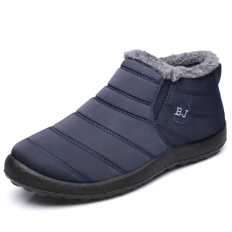 

Men's Winter Shoes Solid Color Men Snow Boots Plush Inside Bottom Keep Warm Mens Ankle Boots Classical Style Boot Shoes for MAN