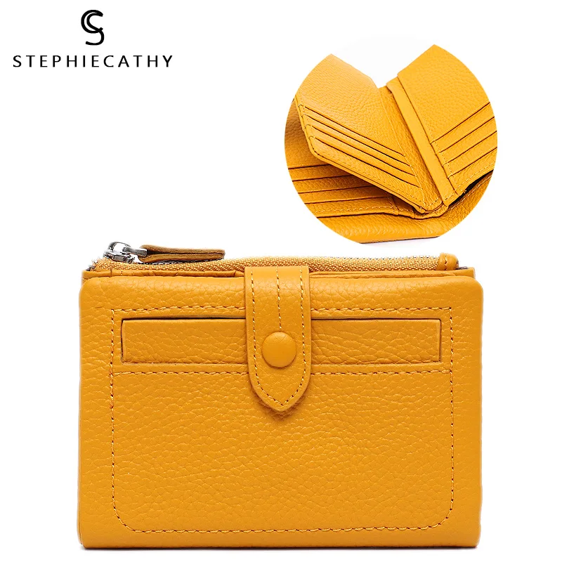 Short Wallet Card-Holder Coin-Purse-Bag Female Women High-Quality Button for SC Functional