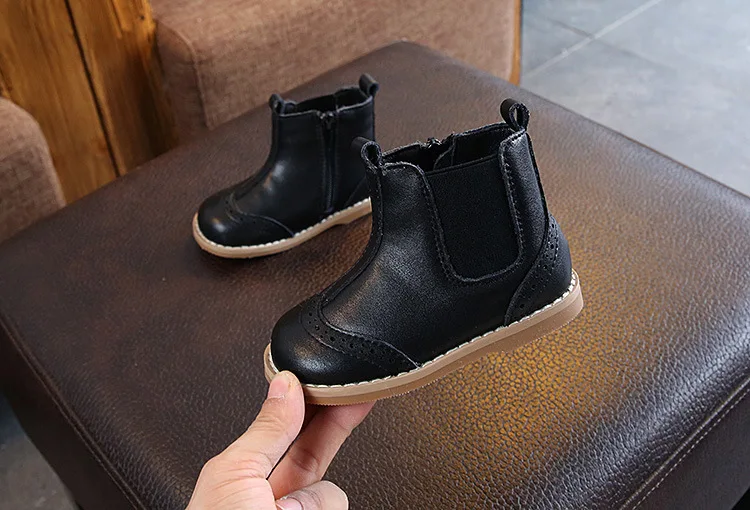 Weoneit/модные детские ботинки; сезон осень-зима; новые удобные ботинки для девочек; Кожаные Ботинки Martin для мальчиков; модная детская обувь; CN 21-30