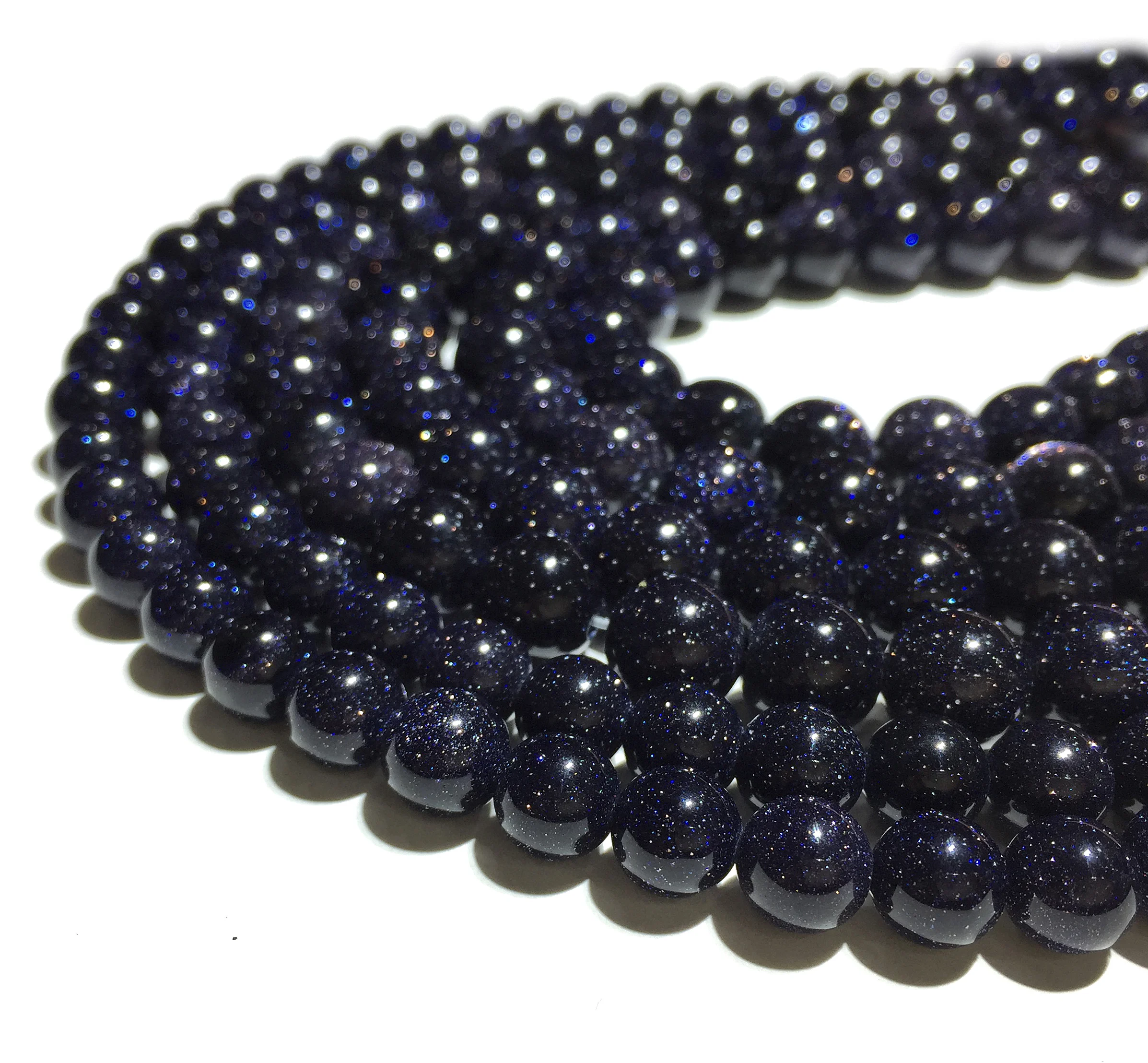 

10mm Natural Blue Sand Stone Beads Healing Energy Gemstone Beads DIY Jewelry Making Bracelet Necklace Accessories Factory Price