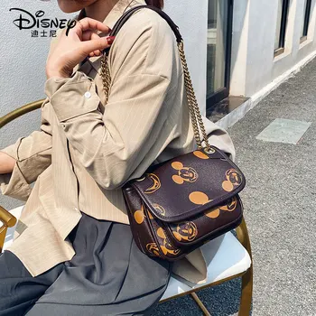 

Disney PU Women Shoulder Bag Mickey Mouse Large Capacity Messenger Bag Lady Handbag Shopping Bag Leisure Fashion Satchel Gift