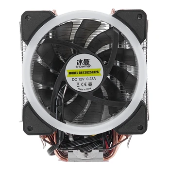 

SNOWMAN 4PIN CPU cooler 6 heatpipe RGB LED Double fans cooling 12cm fan LGA775 1151 115x 1366 support Intel AMD