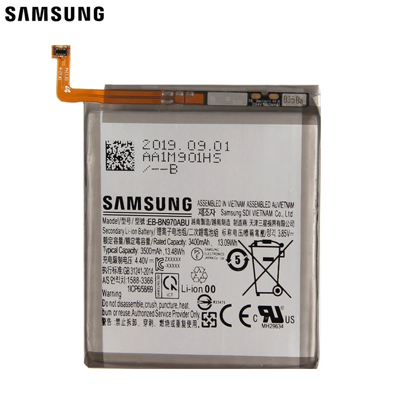 Сменный аккумулятор samsung EB-BN970ABU для Galaxy Note 10 Note X Note10, подлинный аккумулятор для телефона 3500 мАч