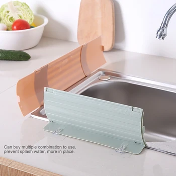 

Repeatable Household Kitchen Suction Cup Type Splash Guard 1Pc Water Sink Flap Water Barrier Oil-Proof Splashproof Baffle