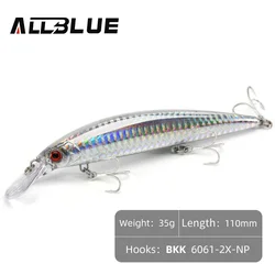 ALLBLUE Heavy Weight Sinking Jerkbait Longcast Saltwater Fishing Lure (110MM  Color I)