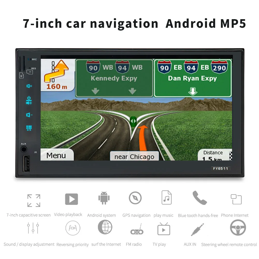 

AOSHIKE 2019 New Car Multi-functional Media Player GPS 7 Inch 2 Din Car MP5 Player Bluetooth WIFI Quad Core FM MP4 Car Radio