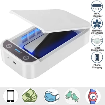 

UV Sterilizer Phone Sanitizer Box Anti Bacteria Ultraviolet Disinfection for Toothbrusst Mask Jewelry Watch Phone Charging Box