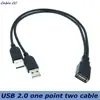 USB 2.0 A Male to USB Female 2 Double Dual Power Supply USB Female Splitter Extension Cable HUB Charge for Hard Disks Printers ► Photo 1/6