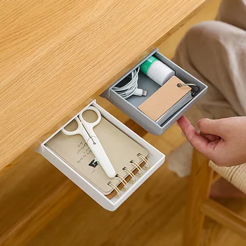 

2pcs Under Desk Pen Drawer Useful Under Desk Storage Box Hidden Drawer Hidden Storage Box Under Table Drawer for Home Office