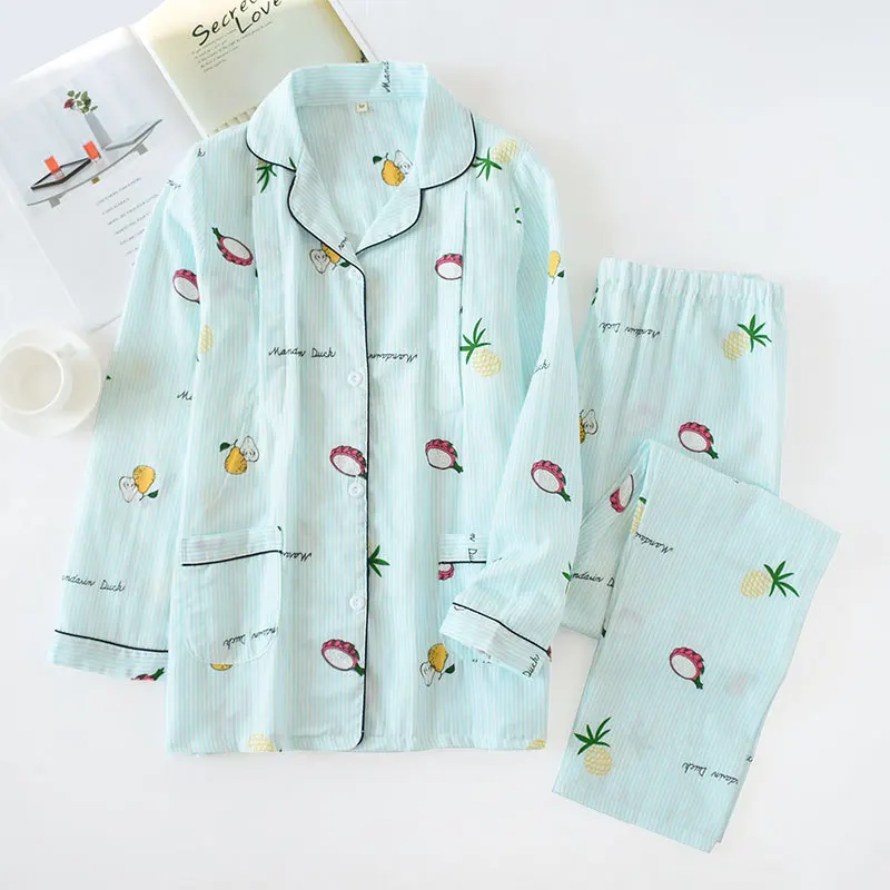 Blue Pear Одежда для беременных, женские пижамные комплекты, Пижама для грудного вскармливания, для женщин, хлопковая, Послеродовая, домашняя одежда, марля для кормления, Camison Lactancia - Цвет: Blue Pear