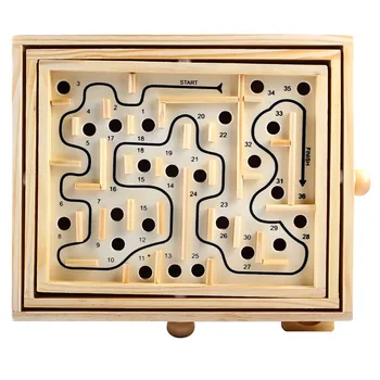 

New Wooden Labyrinth Board Game Ball In Maze Puzzle Handcrafted Toys Children Educational Toys antistress Toy 27.5*23*6cm