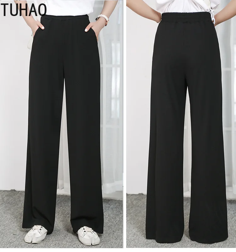 TUHAO 2021 Oversize Women's Ice Silk Wide leg Drape Mopping Pants PLUS SIZE 9XL 8XL 7XL 6XL