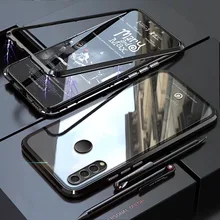 Чехол YonLinTan Coque для huawei P30 Lite Pro P30Pro Металлическая магнитная рамка Магнитная жесткая закаленная стеклянная задняя крышка для телефона