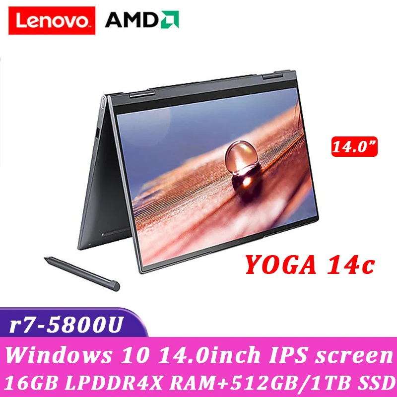 Новый ультратонкий ноутбук lenovo YOGA 14c 2021 дюймов AMD Ryzen 7 5800U 16 Гб ГБ/ТБ SSD компьютер Win
