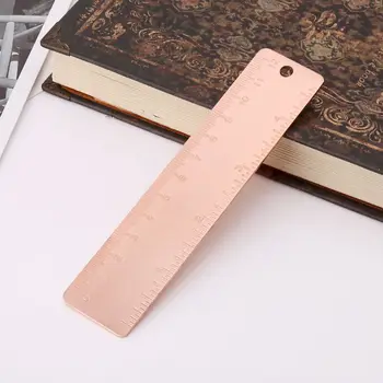 

Vintage Copper Brass Straight Ruler Bookmarks Label Cartography Painting Measuring Tool Office School Stationery