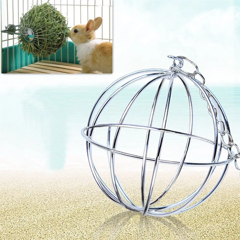De acero inoxidable Pet conejo de juguete ronda esfera a prescindir de ejercicio colgando paja bola para Guinea cerdo Hamster rata