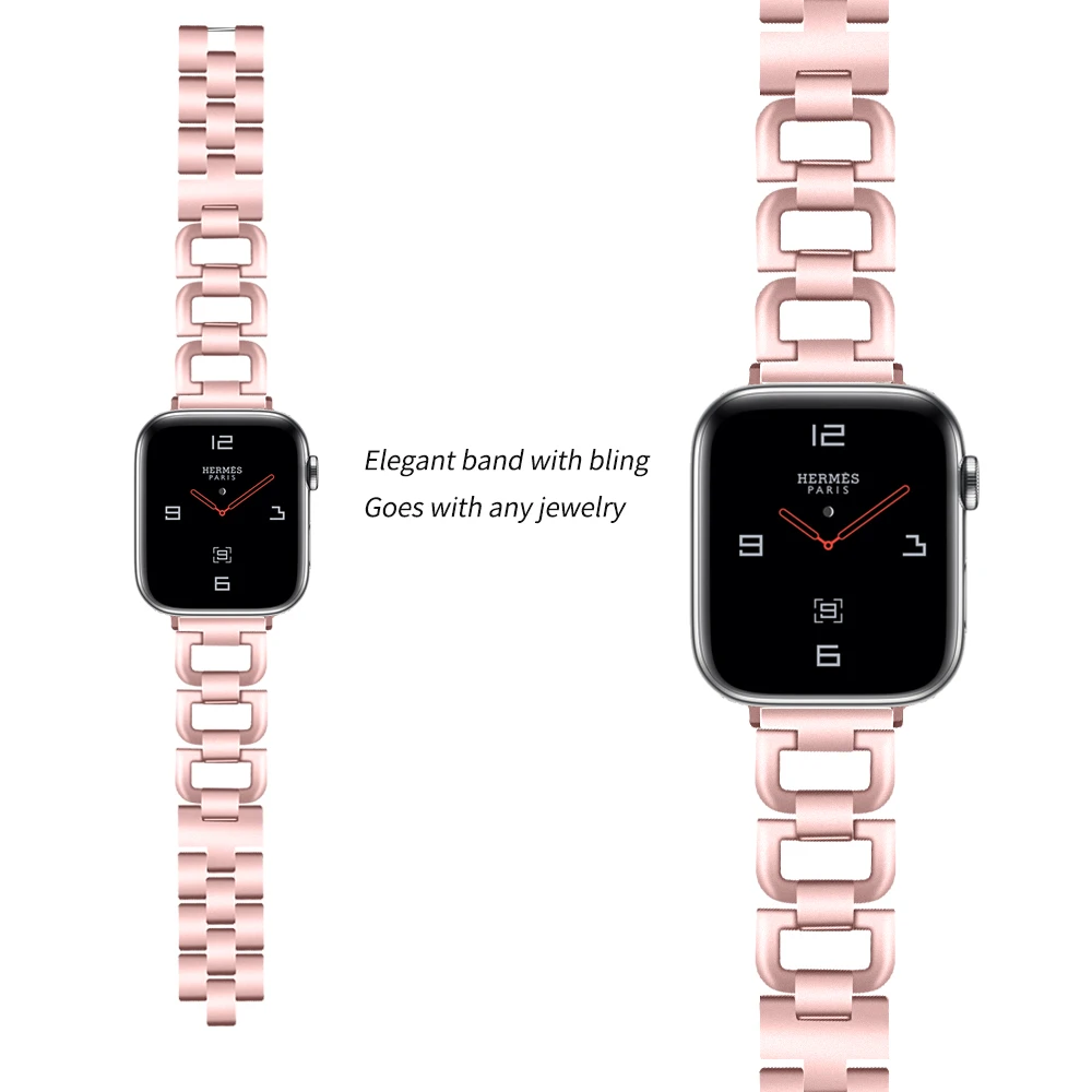 Обновленный ремешок для Apple Watch 38 и 40 мм 42 и 40 мм металлический сменный Браслет спортивный ремешок для Nike+ серии 3 серии 2 серии 1 - Цвет ремешка: Rose pink