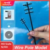 FunTrying 1:76/1:87/1:160 power line pole,OO/HO/N scale utility pole,miniature model,model railroad, architectural models 1