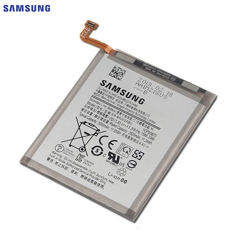 Samsung сменный аккумулятор для телефона EB-BA202ABU для samsung Galaxy A20e A20 Аутентичные Аккумуляторы для телефонов 3000 мАч