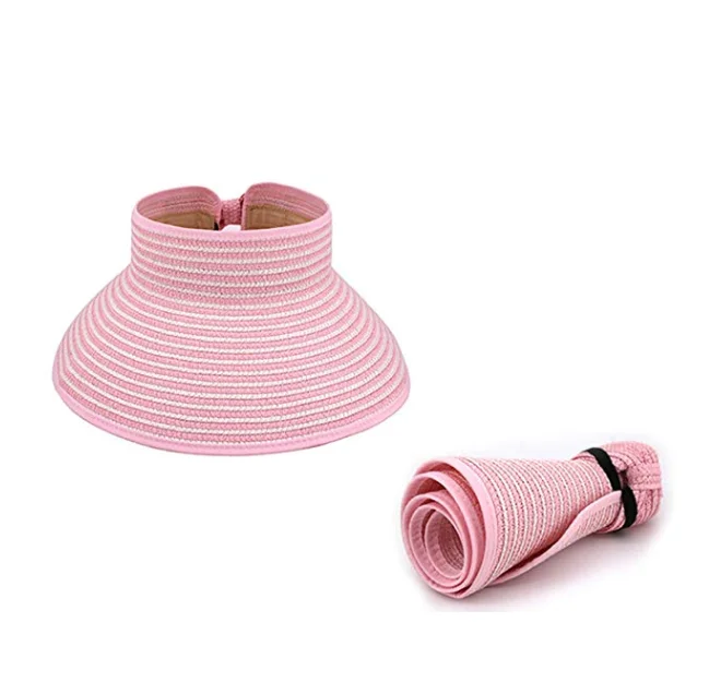 Pink1 Новинка, весенняя и Летняя женская шляпа, ручная работа, рафия, шляпа от солнца, модная Панама, Свободный Топ, шляпа от солнца, складная и удобная в переноске - Цвет: Pink1