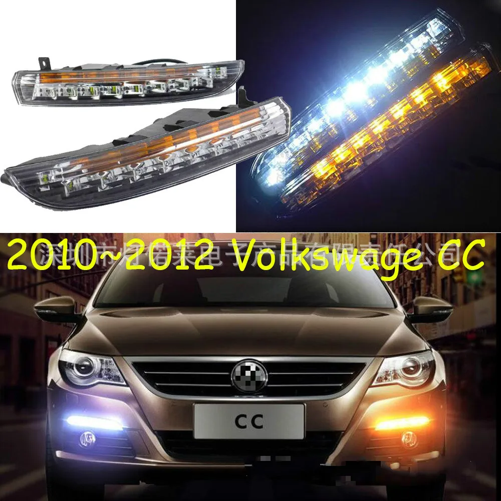 

CSCSNL 2PCS For VWVolkswagen Passat CC 2009 2010 2011 2012 LED DRL Daytime Running Lights with Turnnig Yellow signal Lights