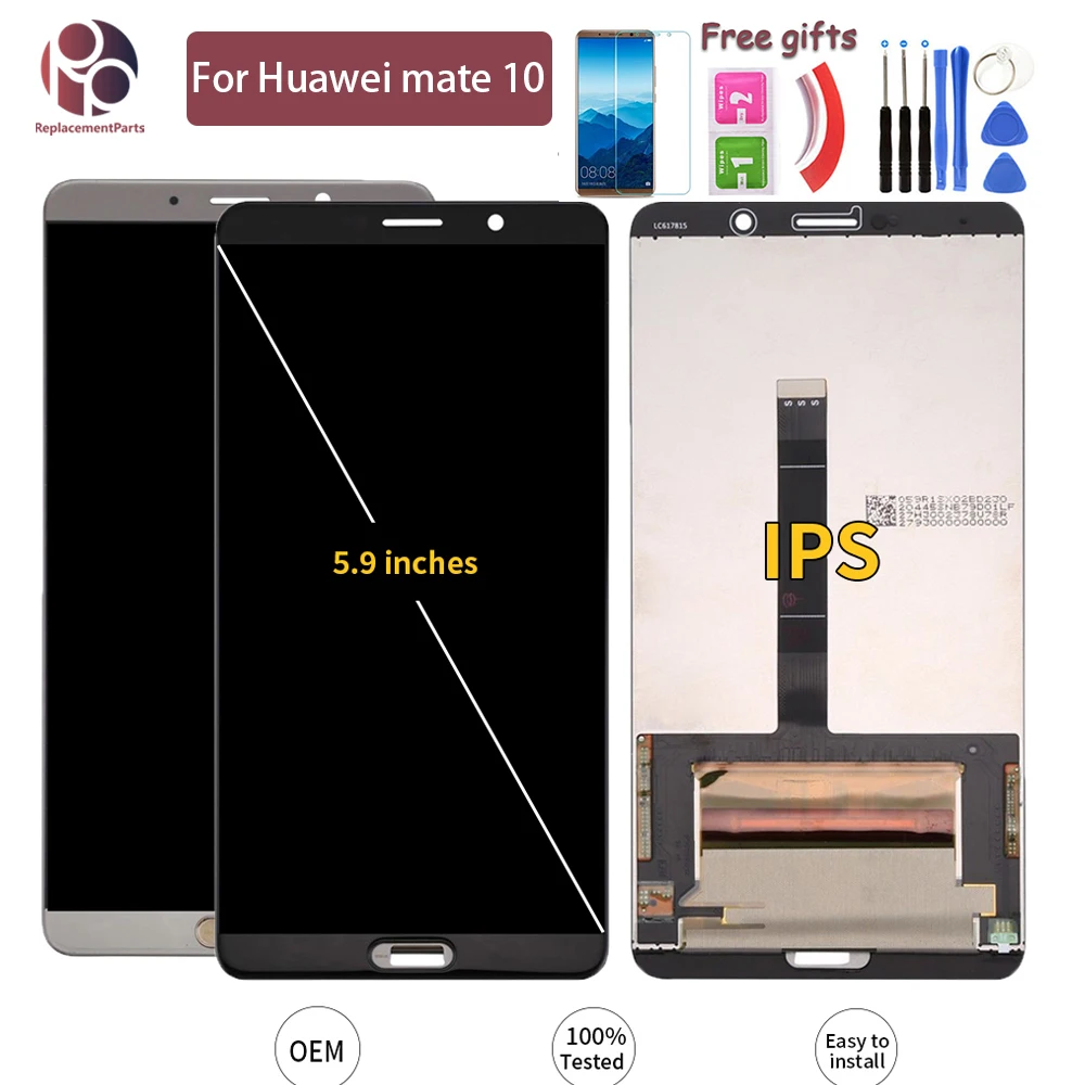 

5Pcs Mobile Phone LCD Display Replaccement For Huawei Mate 10 LCD Mate10 ALP L09 L29 lcd Touch Screen Digitizer Assembly Frame