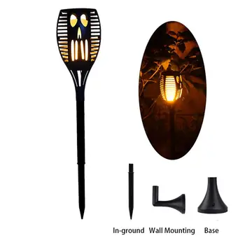 

96LED Soft Light Control Solar Flame Light Halloween Dance Flame Design Outdoor Waterproof Garden Torch Lamp for Garden Balcony