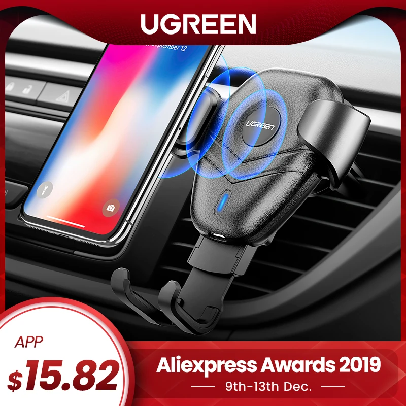 Prezzo Ugreen Wireless Caricabatteria Da Auto Supporto Del Supporto Del Telefono per Samsaung S10 S9 Veloce di Ricarica Senza Fili per iPhone X Xr 8 Xiaomi Qi caricatore senza fili