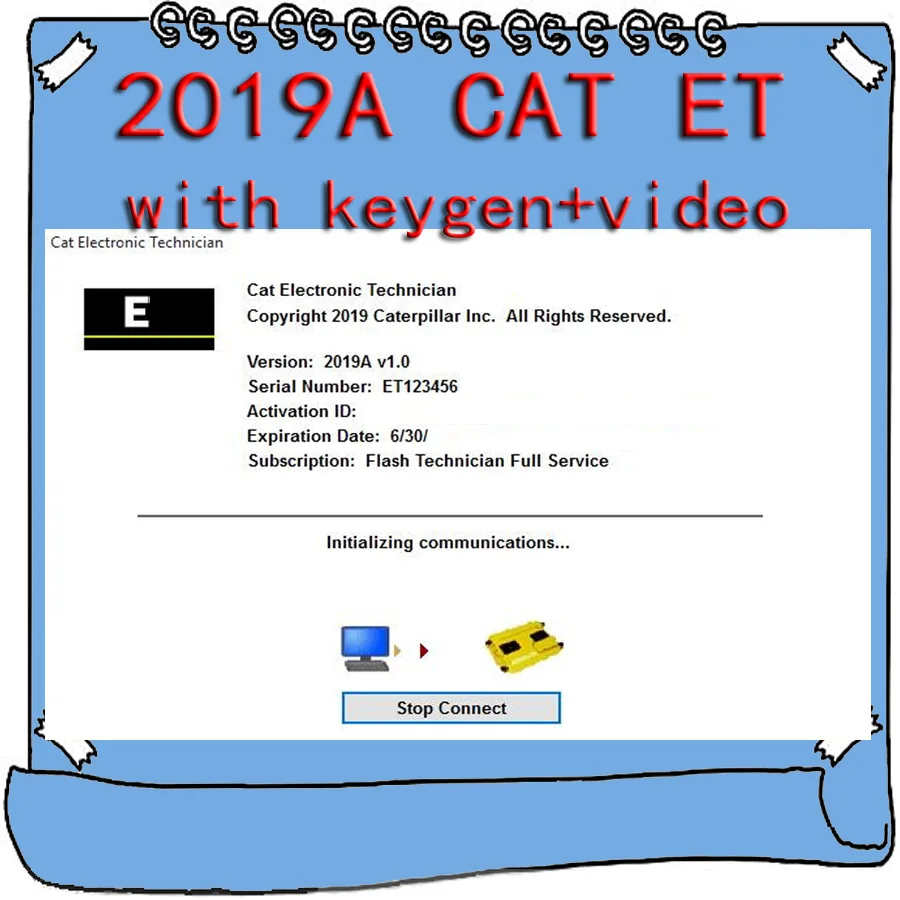 2019c электронный техник ET 2018C генератор ключей + программное обеспечение для CAT ET3