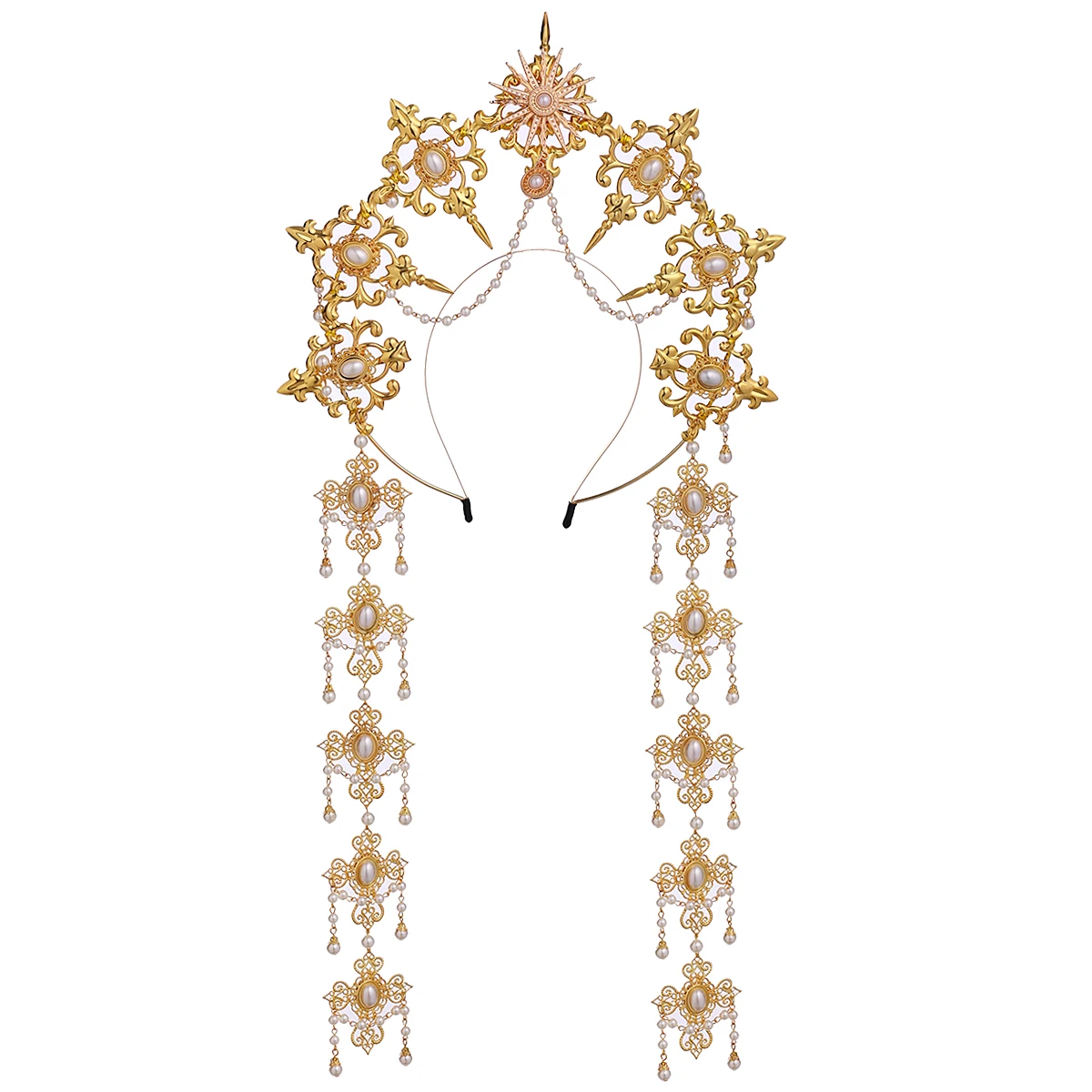 

Baroque Tiara Headwear Virgin Sun Goddess Halo Lolita Headpiece Crown Headband