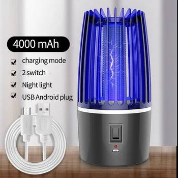 

2 in 1 USB Rechargeable Mosquito Killer Lamp LED Zapper Insect Killer Pest Repeller Camping Light Mosquito Trap 4000MAh
