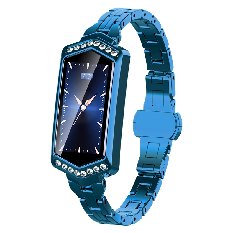 Новинка, женские Смарт-часы, водонепроницаемые, мониторинг сердечного ритма, Bluetooth, для Android IOS, фитнес-браслет, умные часы, Прямая поставка - Цвет: Синий