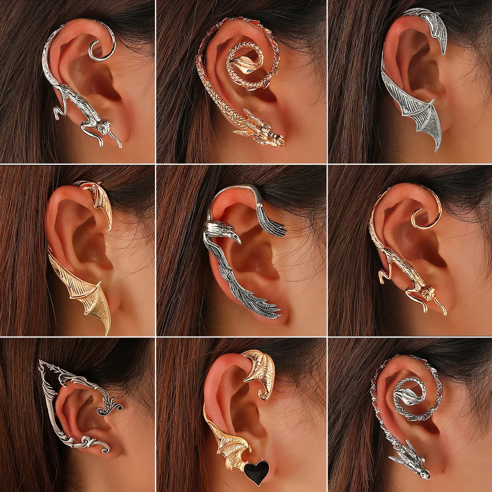 EM125 Originality Popular Geometry Loong Heart Alloy Earring Clip Ear Cuff Personality Accessories Wholesale | Украшения и