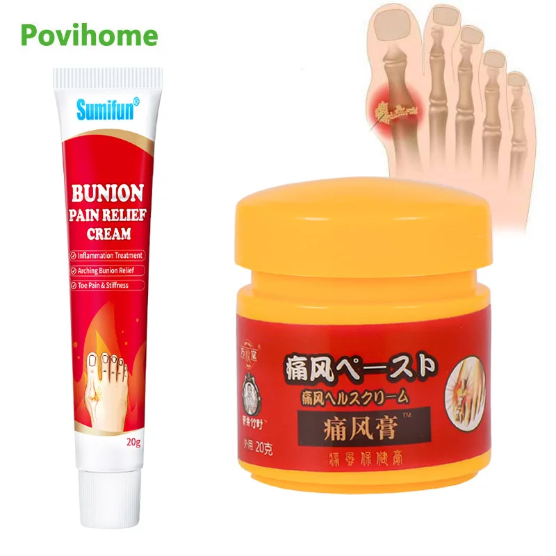 2Types Gout Treatment Cream Arthritis Rheumatism Ointment Muscle Joints Fingers Toes Swelling Pain Relief Herbal Medical Plaster