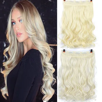 

AOOSOO 24" Curly 3/4 Full Head Clip In Hair Extensions Black Brown Blonde Real Natural Synthetic Ombre Hair Extensions Clip