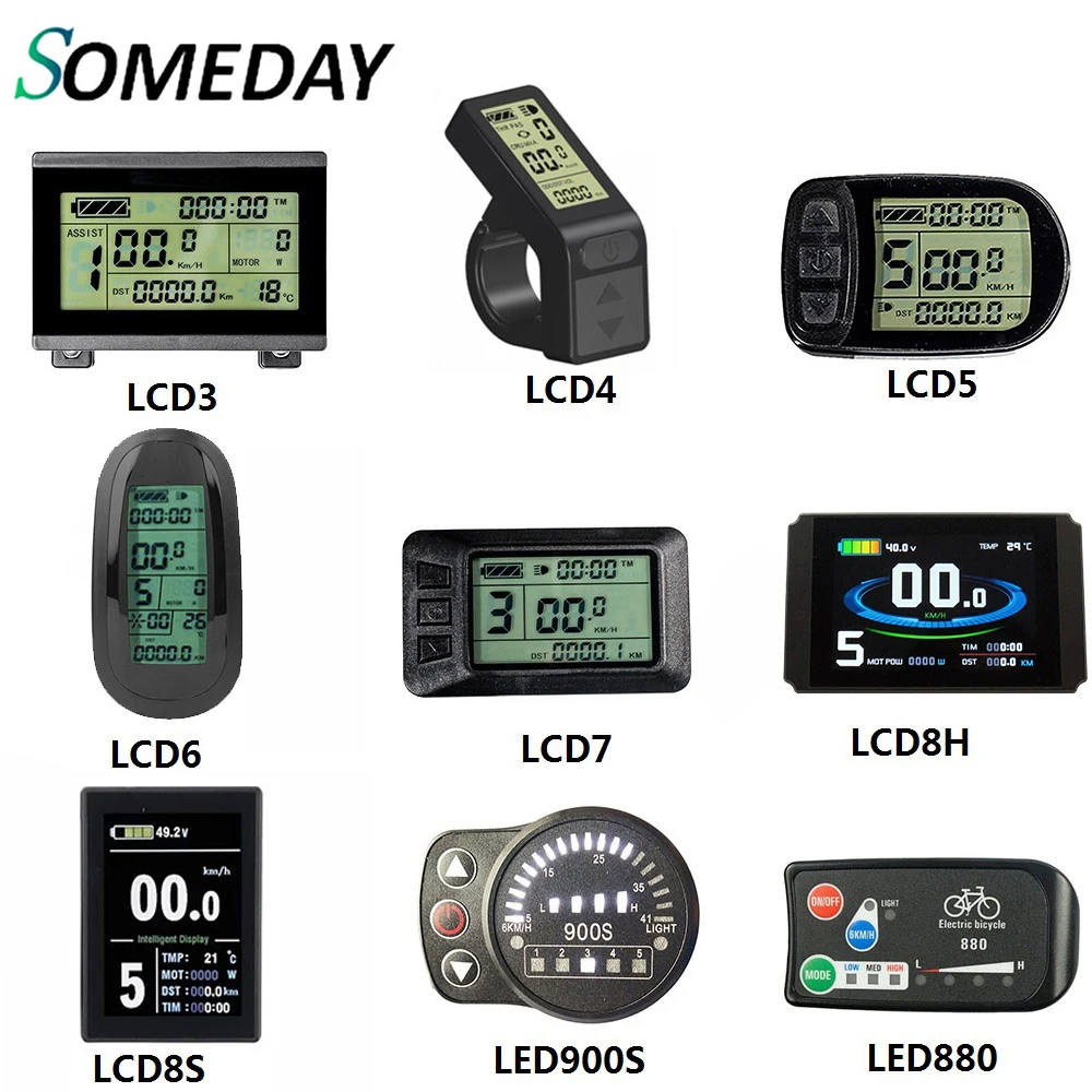 SOMEDAY Electric Bicycle KT Display LCD3/LCD3U/LCD4/LCD5/LCD6/LCD6U/LCD7U/LCD8H/LCD8S/LED880/LED900S 36V/48V/72V For E-bike